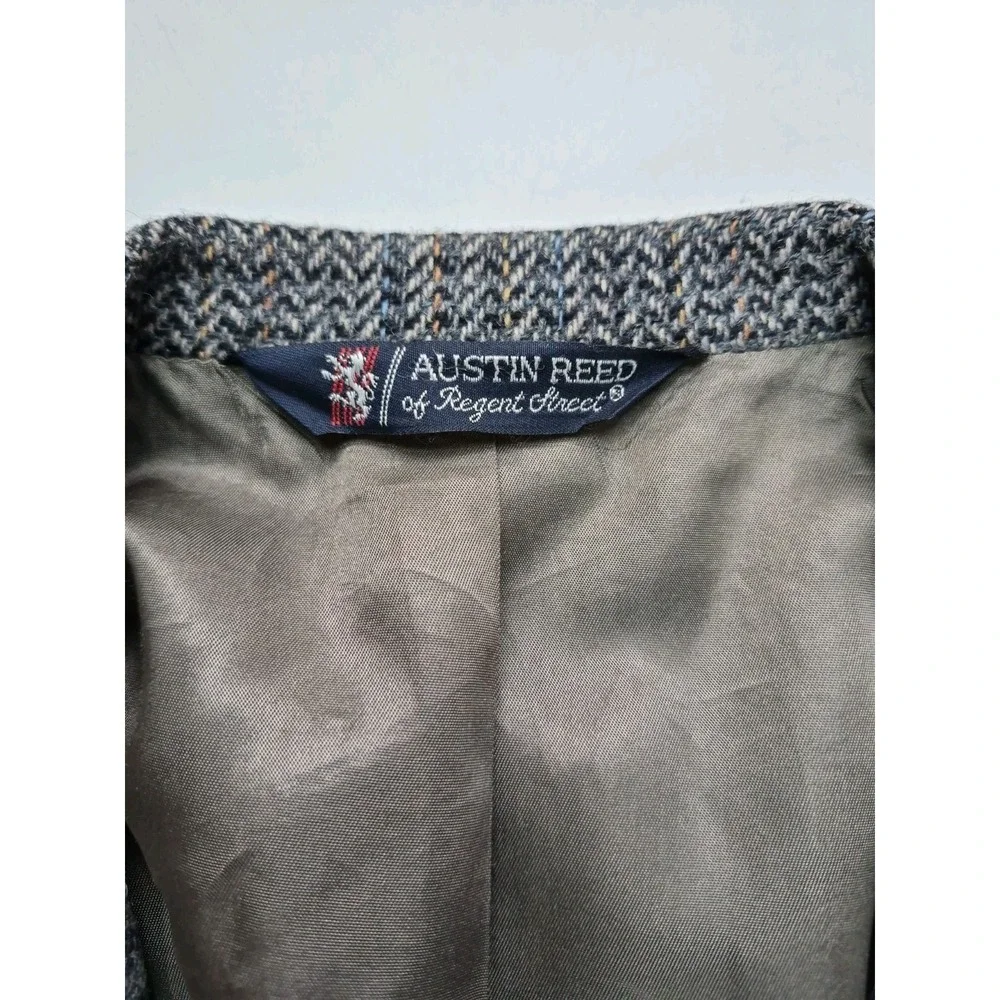 Vtg Austin Reed Men 40 R Two Button Tweed Sports Coat Gray Multicolor Wool USA